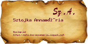Sztojka Annamária névjegykártya