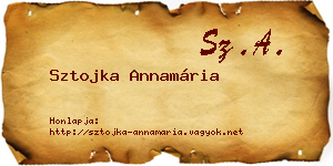 Sztojka Annamária névjegykártya
